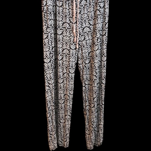 Marilyn Monroe Intimates Casual Black & White Demask Fluer Sleep Pants Large - Picture 3 of 4